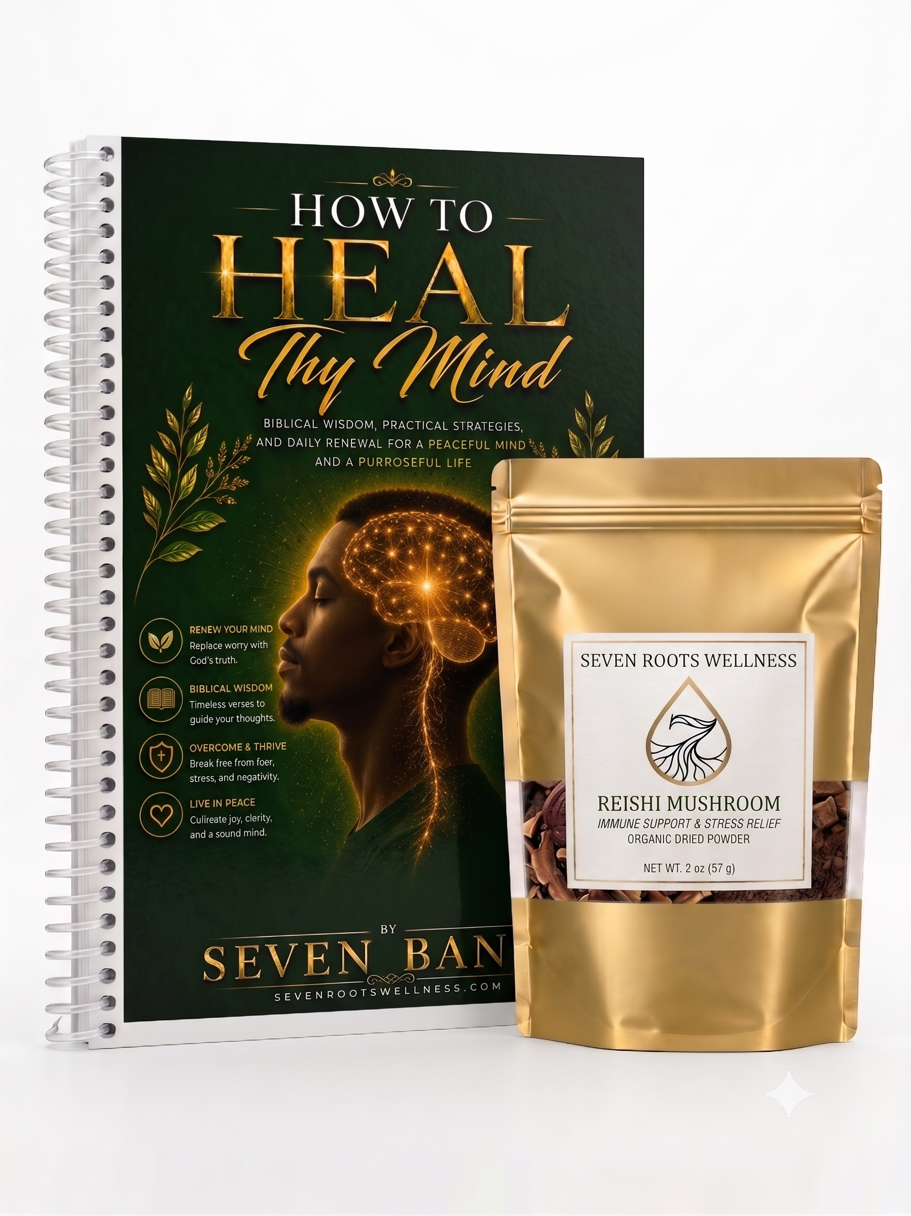 Heal Thy Mind (Printed Guide) + Reshi Mushroom
